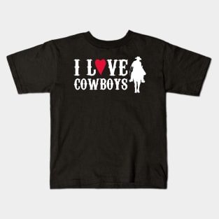 I Love Cowboys Kids T-Shirt